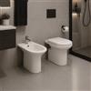 RAK Ceramics Coppia Sanitari Vaso WC e Bidet a Pavimento Orient Colore Bianco con Sedile Incluso ,