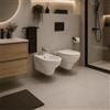 RAK Ceramics Coppia Sanitari Vaso WC e Bidet Sospeso Karla Colore Bianco con Sedile Incluso ,