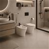RAK Ceramics Coppia Sanitari Vaso WC e Bidet a Pavimento Filomuro Morning Colore Bianco con Sedile Incluso ,