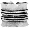 81stgeneration Anello Donna Argento Fine 999 Ossidato Tribal Karen Hill Increspato Regolabile