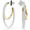 Swarovski Hyperbola - Orecchini a cerchio con finitura in metallo, taglio rotondo, misura media, colore: bianco, 4.6 cm x 0.8 cm, Cristallo, Cristalli
