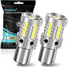 UPXSXT 2Pcs lampadine LED 1156 bianche per luci di retromarcia, 7507 P21W BA15S Lampadina Canbus senza errore Anti Hyper Flash Lampadina di ricambio per luci di retromarcia 12-24V 27SMD 28W 4000LM