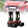 NSLUMO COPPIA LAMPADE FENDINEBBIA H8 LED CANBUS per Fiat Punto EVO 2009-2023 NO ERROR 2x Xenon Bianco H8 H11 LED Lampadina Fendinebbia Luce di guida