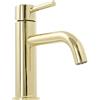 Rea - Lungo L.Gold Rubinetto Lavabo Basso Miscelatore Monocomando Da Bagno In Ottone Rubinetto Lavamani Regolabile Caldo E Freddo (Oro) 15x5x16,5cm
