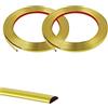 AOOSU Modanatura Adesiva, 2pz Modanatura Autoadesiva, Flexible PVC Decorative Strips, Parete Staccabile, Suitable for Walls, Borders, Tiles, Cabinets, Furniture, Mirrors, Panels, 8mmx5m (Oro)