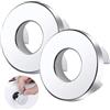 DIAONIAN 2 PCS Troppo Pieno,Tappo Troppo Pieno Lavandino Bagno In Rame,Anelli Di Troppo Pieno,Copertura Rotonda Di Troppo Pieno,Anello Di Troppopieno Per Lavello In Ottone,Per Case,Centri Commerciali,Hotel
