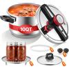 VEVOR Pentola a pressione 9 L, pentola a vapore in acciaio inossidabile con inserto per cottura a vapore e coperchio in vetro temperato e 3 livelli di pressione per carne, fagioli, riso, zuppe, salse, pentola a pressione fino a 100 kPa