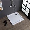 BRIXO Piatto doccia in resina quadrato 80x80 bordo basso slim 3cm ultra resistente design moderno