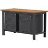 SOGI Banco lavoro SOGI X3N_109L - 1.5 m - piano in legno - 3 cassetti + armadio con anta e cassetto