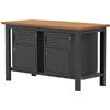 SOGI Banco lavoro SOGI X3N_110L - 1.5 m - piano in legno - 2 armadi con anta e cassetto