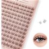 YOONOYA Wispy - Ciglia singole a ciuffetti, 144 pezzi, 12 mm, naturali, curvatura a C, per fai da te, ciglia sottili, personalizzano il tuo look a casa per principianti (QF-12 mm)