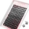 YOONOYA Ciglia Finte Ciuffetti 140Pcs 10-16mm Ciglia Finte Naturali D Curl DIY Extension Ciglia Finte Soffice e Denso Invisibili con Fascia Trasparente Cluster Lashes (QB-10-16mm)