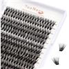 YOONOYA Ciglia Finte Naturali Ciuffetti Estensione Ciglia Individuali 280pcs 0.07mm 40D 9-16mm D Curl Lunghezza Mista Ciglia a Grappolo DIY Russo Individuali(40D, 9-16mm-MIX)