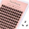 YOONOYA Ciglia Finte Ciuffetti 144 Pcs 10mm Mix D Curl Mixed Ciuffetti Extension Ciglia Fai Da Te Ciglia Finte Naturali per Uso Personale a Casa (QD-10mm)