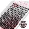 YOONOYA Ciglia Finte Ciuffetti 154Pcs D Curl 10-16mm Cluster di Ciglia Morbide e Folte Ciglia Individuali Invisibili con Fascia Trasparente, Estensione Ciglia fai da te a casa (QA-10-16mm)