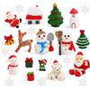 DIYASY Statuette natalizie in miniatura, 30 pezzi, mini artigianato in resina, Babbo Natale, pupazzo di neve, alce, kit di ornamenti per fai da te, giardino delle fate e palle di neve