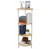 Relaxdays Scaffale angolare 4 Ripiani in MDF e Metallo, Naturale/Bianco, 125x44,5x31,5 cm