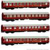 RIVAROSSI HR4343 DR ''Touristenexpress'' set 4 carrozze tipo OSShD LIVREA ROSSA