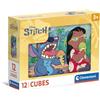 Clementoni Puzzle Bambini - Disney Stitch, Puzzle Con 12 Cubi, Gioco Educativo Bambini 4+ Anni Per Sviluppare Osservazione, Logica E Manualità, Made In Italy, 41347