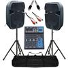 SHARD-LAB IMPIANTO AUDIO COMPLETO 2 casse amplificate 400w + mixer BT + stativi con borsa