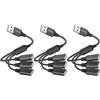 MOGOOD USB Splitter da 1 a 3 USB 2.3 Splitter Cavo di Ricarica Cavo di Alimentazione Adattatore Hub per MacBook/Laptop/LED Ecc