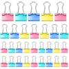 HXMJIED 50 clip colorate per raccoglitori, migliora la tua organizzazione con clip pieghevoli in metallo di 3 dimensioni, clip colorate a forma di bulldog, clip per raccoglitori in metallo colorato, morsetti