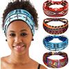 WILLBOND 4 Pezzi Fasce per Capelli Africane Turbante per Capelli Boho Fasce per Capelli Annodate Larghe Elastiche da Yoga Accessori per Capelli per Donna e Ragazza (Serie Chic)