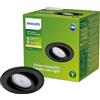 Philips LED Fresco Faretto da Incasso per Esterni, Luce Bianca Calda, 4.6W, IP44, Nero