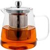 Honneeo Teiera in Vetro Borosilicato 950 ml con Filtro, Bollitore da Cucina Sicuro per Piano Cottura, con Colino in Acciaio Inox 304, Tisaniera Infusiera per Foglie di Tè Sfuso,Tisane,Caffè,Teabloom