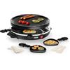 6 Party Grill Raclette 162725, 800 W, 6 Persone, Forma Rotonda Intelligente, Ner