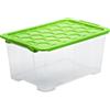 Rotho Storage Box 44L Evo Safe Keeping - scatola di plastica 59,0 x 39,5 x 28,0 cm - scatola impilabile con coperchio - cassa di immagazzinamento con chiusura sicura