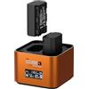 Hähnel - ProCube3 - Per Sony - Caricatore DSLR Duo - Ricarica più veloce - Ingresso USB Type-C
