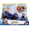Jazwares Marvel Spidey and His Amazing Friends Jump Attack Vehicle (Black Panther) - Jump Attack 2-in-1 Vehicle with Black Panther - Toys Featuring Your Friendly Neighborhood Spideys