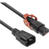 ACT C13 IEC Lock+ - C14, cavo di alimentazione per dispositivi freddi 0,5 metri, presa C13 a spina C14, per PDU, server, dispositivi di rete - AK5153