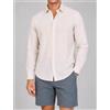 Amirante Antica Sartoria Napoletana Camicia uomo in puro lino collo francese tinta unita - slim fit