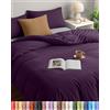 Utopia Bedding Copripiumino Una Piazza e Mezza - Microfibra Copripiumino 200x200cm + Federe 50x75cm - Viola