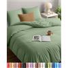 Utopia Bedding Copripiumino Matrimoniale 260x240 - Microfibra Copripiumino 260x240cm + Federe 65x65cm (Verde Salvia)