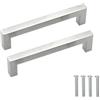 CONPHERON Maniglie per Mobile da Cucina - 128mm Maniglia per Mobili in Acciaio Inox, per Cucina, Armadio, Cassetto, Maniglia Quadrata (Argento)