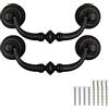 TopHomer 2 maniglie vintage per cassetti, antiche, con kit di viti, universali da 11,5 cm, per camera da letto, bagno, cucina, credenza, armadio [ferro nero]
