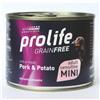 PROLIFE 48x200g Prolife Grain Free Adult Mini Sensitive Maiale Patate Cane