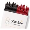 CanBee Candele di cera Candele Rituali Nere e Rosse in Cera Naturale - Set 50 Pezzi 16 cm x 5 mm - Candeline Sottili per Meditazione Intensa e Simbolismo di Protezione - Durata circa 40 Minuti - CanBee