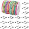 Craftdady Cordoncino elastico da 1,5 mm, 70 m, tinto in segmento, rotondo, con gancio in metallo, chiusura a spine, per rilegatura di libri