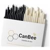 CanBee Candele di cera 50 Candele Sottili Nere e Bianche - Cera d'Api 100% Naturale 16cm x 5mm, 40 Minuti Combustione Pulita Senza Fumo e Gocciolamenti - Ideali per Meditazione Yoga Rituali Relax - CanBee