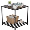 Relaxdays Tavolino Relaxdays, con ripiano, HLP: 50x50,5x50,5 cm, Design Industriale, Metallo, Marrone