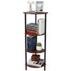 Relaxdays Scaffale angolare in MDF/Metallo, 4 Ripiani, 125x44,5x31,5 cm, Marrone/Nero