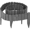 Relaxdays Bordatura aiuola Flessibile in Legno, Altezza 10 cm, 200 cm, Grigio Scuro