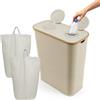 Relaxdays Contenitore Raccolta Bottiglie vuote 170 L, 2 Sacchetti, Vetro e plastica, Beige, 80x57x37 cm