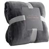 TASTHROW Grande coperta in pile di flanella, 127 x 188 cm, comoda e leggera, spessa, adatta per tutte le stagioni, adatta per donne, uomini e bambini (grigio)