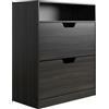 Relaxdays Scarpiera, 102x80x24 cm, per 12 Paia, 2 Ante, Ingresso, con ripiano, Effetto Legno