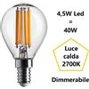 Bot Lighting S.r.l. Lampadina Sfera Piccola led 4,5w Luce Calda 2700k 470 Lumen e14 Dimmerabile bot